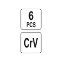 Yato YT-10671 dugókulcs átalakító készlet CrV, 6 részes