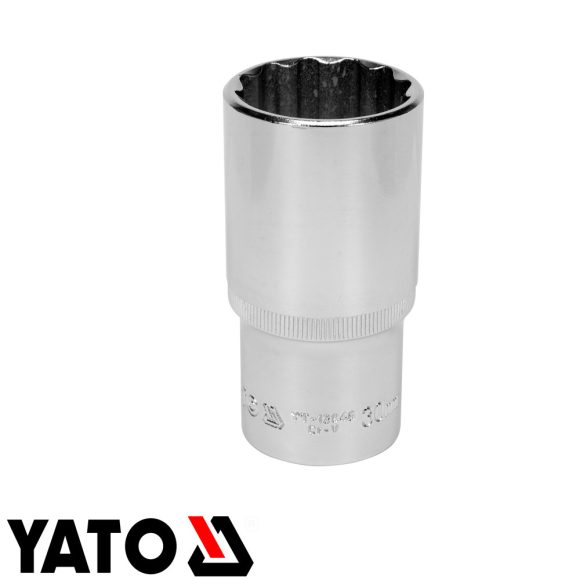 Yato YT-12948 12 szögletű hosszú dugókulcs 1/2" CrV - 30 mm, L=77mm (AS-DRIVE)