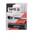 Yato YT-14390 bitkészlet racsnis hajtószárral CrV, S2, 1/4" - 11 részes