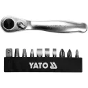 Yato YT-14390 bitkészlet racsnis hajtószárral CrV, S2, 1/4" - 11 részes