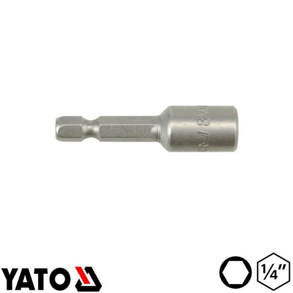 Yato YT-1503 dugókulcs behajtó bit CrV - 8 mm (1/4", mágneses)