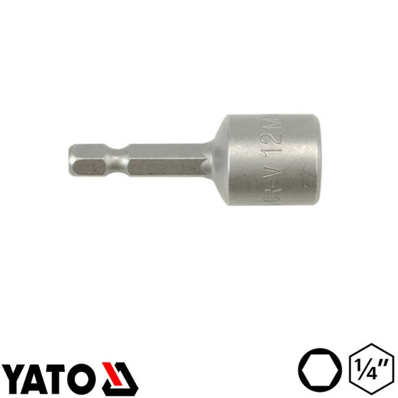 Yato YT-1507 dugókulcs behajtó bit CrV - 12 mm (1/4", mágneses)