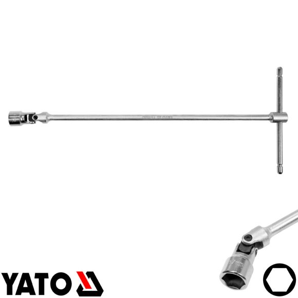Yato YT-15282 dugókulcs csuklós T-hajtószárral, CrV - 17 mm hatlapú (L 450 mm)
