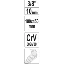 Yato YT-15292 hosszú T-hajtószár csuklóval 3/8" CrV - 450x180 mm