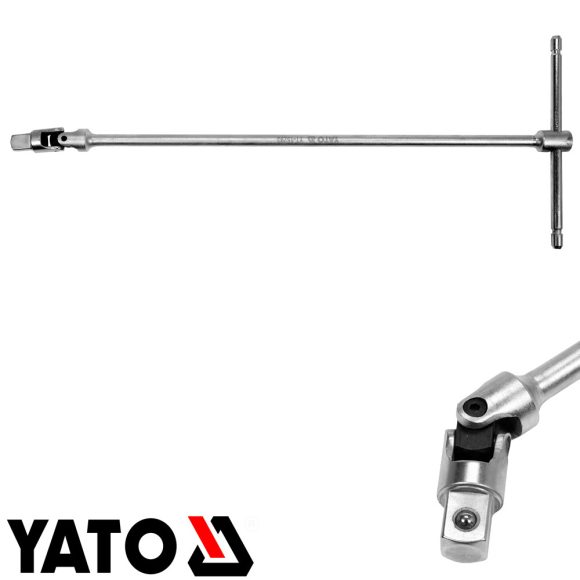 Yato YT-15293 hosszú T-hajtószár csuklóval 1/2" CrV - 450x180 mm