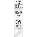 Yato YT-15293 hosszú T-hajtószár csuklóval 1/2" CrV - 450x180 mm
