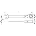 Yato YT-1674 csuklós racsnis csillag-villás kulcs, CrV - 8 mm