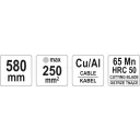 Yato YT-18611 kábelvágó fogó 65Mn acél - 580 mm (max Ø 18 mm)