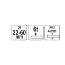 Yato YT-18907 hidraulikus lemezlyukasztó készlet 22-60 mm