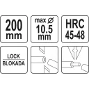 Yato YT-19682 kábelvágó és blankoló fogó - 200 mm (max Ø 10,5 mm)