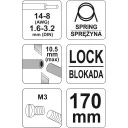 Yato YT-19691 kábelvágó és blankoló fogó - 170 mm (max Ø 10,5 mm)