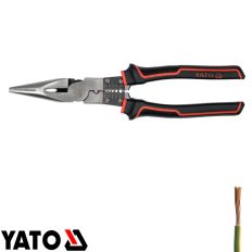   Yato YT-20435 multifunkciós hosszúcsőrű fogó CrV - 240 mm (blankoló, krimpelő)