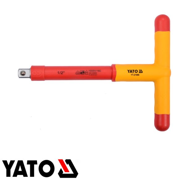 Yato YT-21096 szigetelt T-hajtószár 1/2" CrV - 207x160 mm (VDE 1000V)