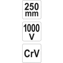 Yato YT-21161 szigetelt vízpumpafogó - 250 mm (VDE 1000V)