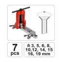 Yato YT-2180 peremező-tágító készlet csövekhez, 7 részes - 90 fok (3-19 mm)