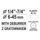 Yato YT-2233 görgős csővágó, sorjázóval (Ø 6-45 mm réz, alu, PEX, műanyag)