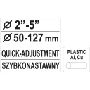 Yato YT-2235 csővágó, görgős (Ø 50-127 mm, műanyag, réz, alu)