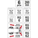 Yato YT-2245 krimpelő fogó készlet - 260 mm (5 cserélhető pofa)