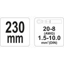 Yato YT-2297 krimpelő fogó szigeteletlen kábelsarukhoz - 230 mm (1,5-10 mm2)
