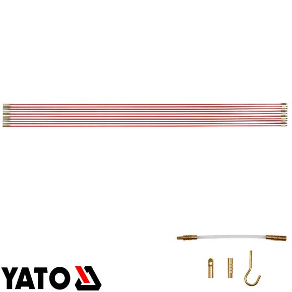 Yato YT-23200 üvegszálas kábelbehúzó rúd készlet - 10x1 m (14 részes)