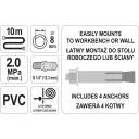 Yato YT-24242 automata pneumatikus tömlődob 8 mm PVC tömlővel, 1/4" belső menettel - 10 m