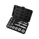 Yato YT-25415 ki- és beütő készlet csapágyak, tömítések, gyűrűk szereléséhez, 17 részes (alu ötvözet)