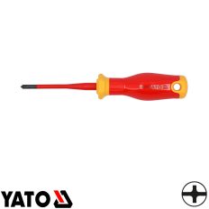   Yato YT-282660 szigetelt csavarhúzó, slim, S2 acél - PH1/SLx80 mm (VDE 1000V)
