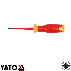   Yato YT-282662 szigetelt csavarhúzó, slim, S2 acél - PZ1/SLx80 mm (VDE 1000V)