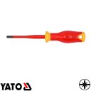 Yato YT-282663 szigetelt csavarhúzó, slim, S2 acél - PZ2/SLx100 mm (VDE 1000V)