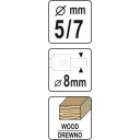 Yato YT-33022 konfirmátor csavar előfúró 5-7 mm