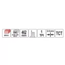 Yato YT-33961 szablyafűrészlap falazóanyaghoz, karbid fogak 462x2,0 mm (1 Tpi) 