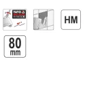 Yato YT-34687 multiszerszám karbidszemcsés háromszög csiszoló HM (burkolóanyagok, fuga, csemperagasztó) 80 mm