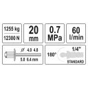 Yato YT-36177 pneumatikus popszegecshúzó 4-6,4 mm (alu, acél, inox)