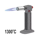 Yato YT-36700 gázégő, piezo gyújtás - 0,7 kW (360°-ban használható égőfej, max 1300 °C)