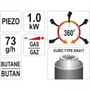Yato YT-36710 gázégő pisztoly, piezo 1,0 kW 1000°C