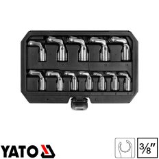   Yato YT-38550 nyitott csillag csuklós dugókulcs készlet 3/8" CrV 8-19 mm, 12 részes