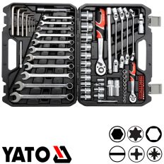   Yato YT-38781 dugókulcs készlet 1/4" + 1/2" CrV 4-32 mm, 77 részes