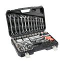Yato YT-38831 dugókulcs készlet 1/4"+3/8"+1/2" CrV 4-32 mm, 111 részes