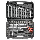 Yato YT-38831 dugókulcs készlet 1/4"+3/8"+1/2" CrV 4-32 mm, 111 részes