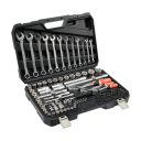 Yato YT-38831 dugókulcs készlet 1/4"+3/8"+1/2" CrV 4-32 mm, 111 részes