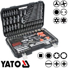  Yato YT-38841 dugókulcs készlet 1/4"+3/8"+1/2" CrV 4-32 mm, 216 részes