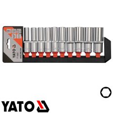   Yato YT-38861 hosszú dugókulcs készlet 1/2" CrV 10-24 mm, 10 részes