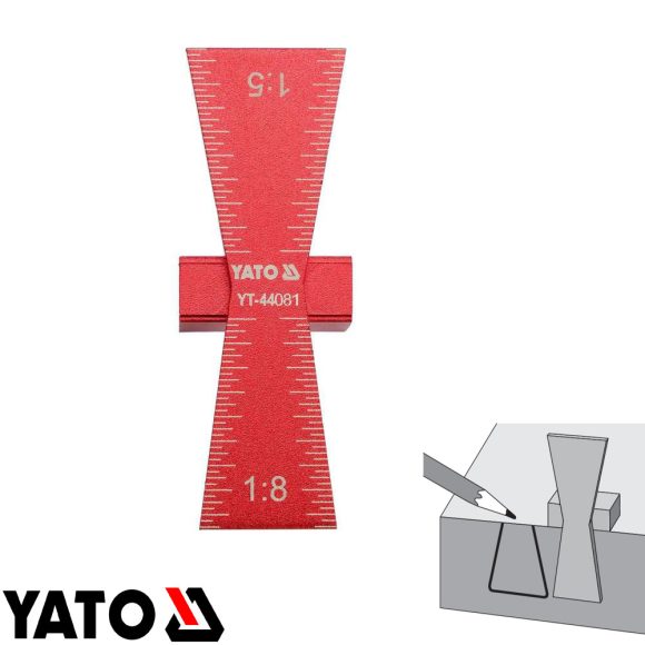 Yato YT-44081 asztalos fecskefark sablon - 64x23x18 mm (alu)