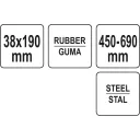 Yato YT-44152 nyomóhenger acél teleszkópos nyéllel ⌀38x190 mm - nyél: 450-690 mm