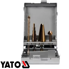   Yato YT-44705 lépcsős fúró multi készlet, 4 részes 1/4" bit befogású
