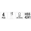 Yato YT-44705 lépcsős fúró multi készlet, 4 részes 1/4" bit befogású