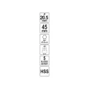 Yato YT-44726 kúpos süllyesztő fémre HSS 20,5 mm - 1/4" bit befogás