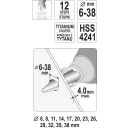 Yato YT-44740 lépcsős fúró HSS-TiN, 6-38 mm