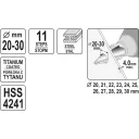 Yato YT-44747 lépcsős fúró HSS-TiN, 20-30 mm