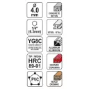 Yato YT-44781 univerzális fúrószár 1/4" hex - 4 mm